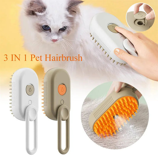 3-in-1 Pet Electric Steam Brush